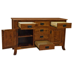 60" Carved Amish Mission Shaker Server