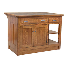 Mission Kitchen Island with Tile Top
