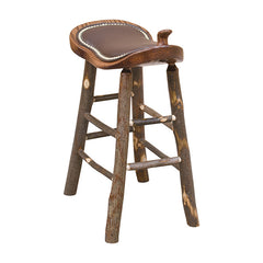 24" Western Saddle Stool W/ Leather