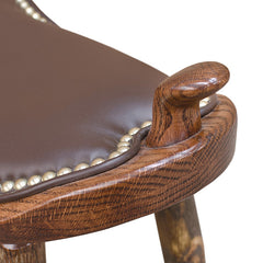 24" Western Saddle Stool W/ Leather