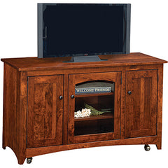 Modern Shaker TV Stand on Casters