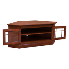 Rustic Cherry Corner TV Stand