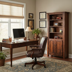 Hand Hewn Bookcase With Doors