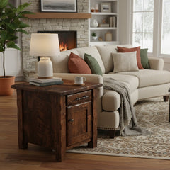 Hand Hewn End Table