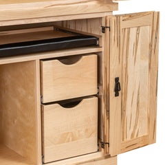 Wormy Maple Amish Computer Armoire