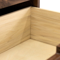 3 - Drawer Mid-Century Walnut Nightstand