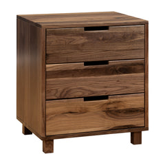 3 - Drawer Mid-Century Walnut Nightstand