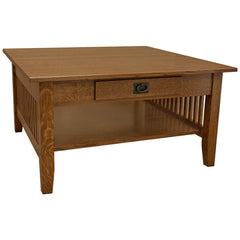 36" Amish Mission Prairie One Drawer Coffee Table