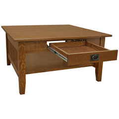 36" Amish Mission Prairie One Drawer Coffee Table
