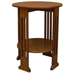 24" Round Mission Spindle End Table
