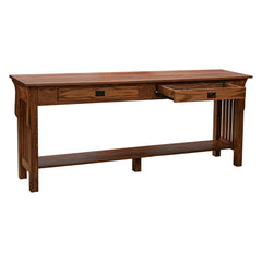 72" Mission Spindle Sofa Table w/ 2 Drawers