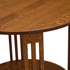 30" Round Amish Mission Spindle End Table w/ Shelf