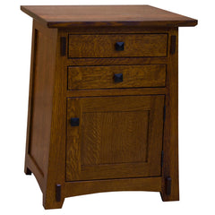 22" Amish Mission Two-Drawer/One Door End Table