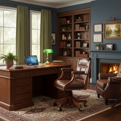 Leather Office Desk Arm Chair