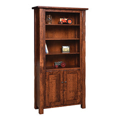 Hand Hewn Bookcase With Doors