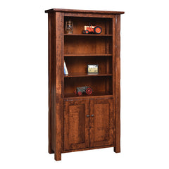 Hand Hewn Bookcase With Doors