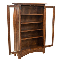 60" Aspen Bookcase With Glass Doors