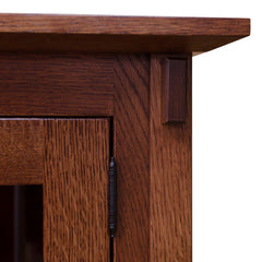 38" Amish Mission Bookcase w/Waterfall Glass Doors