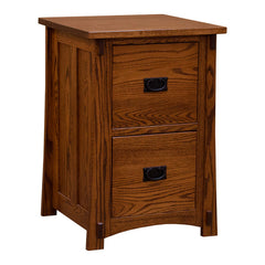 Two-Drawer Amish Mission File Cabinet, Red Oak
