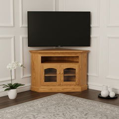 Red Oak Corner TV Stand