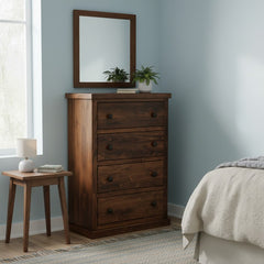 Traditional Poplar 4-Drawer Chest, Cherry finish
