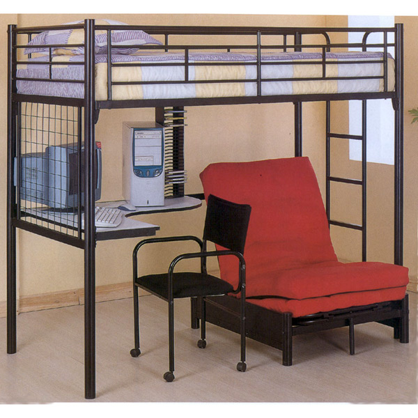 bunk bed with chair and desk