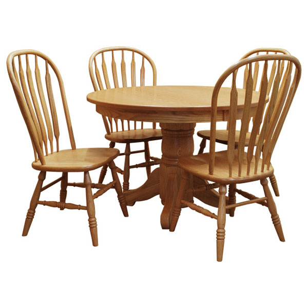 44 Round Traditional Dining Table Set, Traditional Dining Table And Chairs