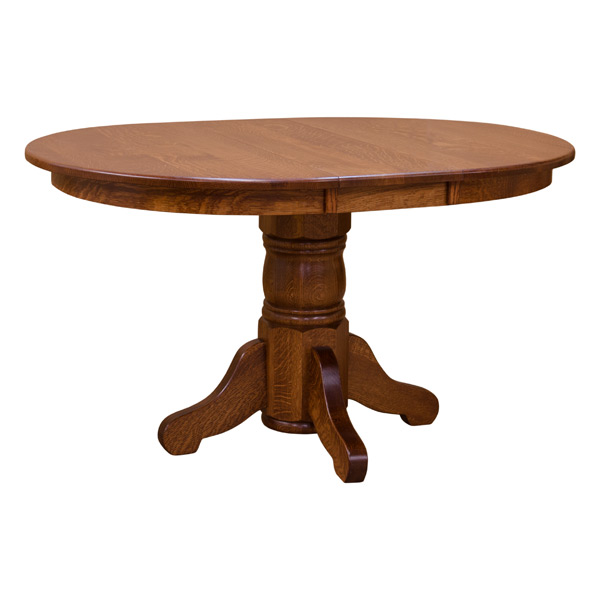 42 Round Pedestal Dining Table W Leaf, Round Pedestal Dining Table With Leaves