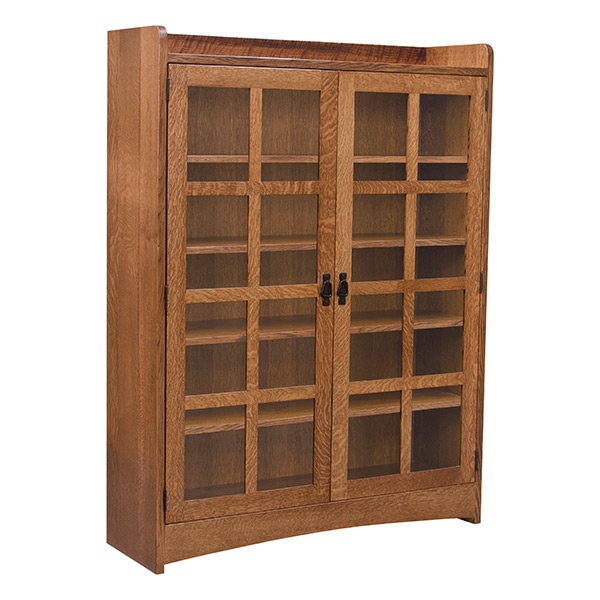 Glass Doors Bookcases Barn Furniture, Arts And Crafts Bookcase With Glass Doors
