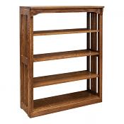 36" x 48" Solid Oak Mission Spindle Bookcases