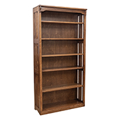 36" x 72" Solid Oak Mission Spindle Bookcases