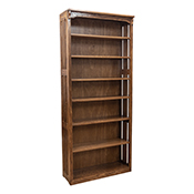 36" x 84" Solid Oak Mission Spindle Bookcases