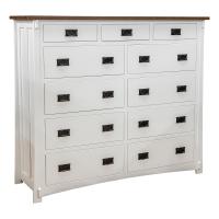 11-Drawer Brown Maple Mission Dresser 