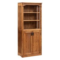 24" x 60" Mission Spindle Bookcase w/ Bottom Doors 