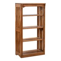 24" x 48" Solid Oak Mission Spindle Bookcases Open Back