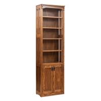 24" x 84" Solid Oak Mission SpindleBookcase w/ Door