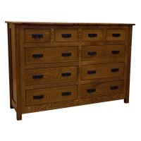 64" Amish Mission 10-Drawer Dresser