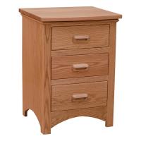 3 Drawer Night Stand- Red Oak