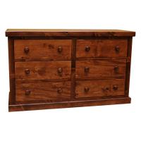 Traditional Poplar 6-Drawer Dresser, Cherry finish