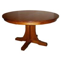 Mission 54" Round Dining Table w/ 2 Leaves