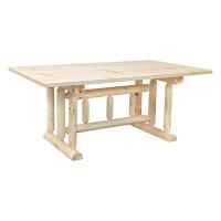 Pine Log Trestle Table