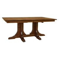 Amish Mission Double Pedestal Table w/ 4-Leaves