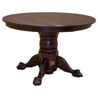 Split Base Solid Wood Round Dining Table w/ Leaves
