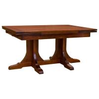 42" x 60" Amish Mission Double Pedestal Dining Table