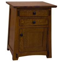 22" Amish Mission Two-Drawer/One Door End Table