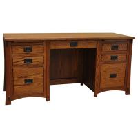 60" x 24" Mission Amish Seven Drawer Desk